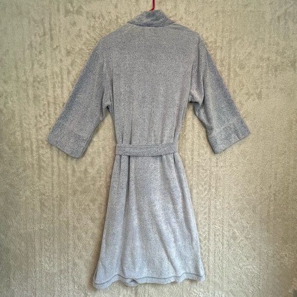 Natori Robe Pockets Mid Length Sz M Brushed Terry Front Pockets Inner Tie Belted - Picture 13 of 16